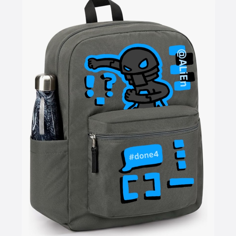 Roblox Grey School Backpack Graphic for Kids